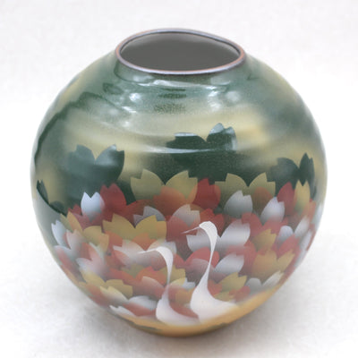 Jarrón Kutani, colorido y hermoso jarrón de cerámica Kutani hecho en Japón