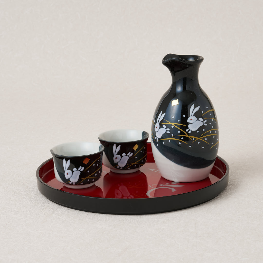 Kutani Ware Cute Bunny Sake Set – 