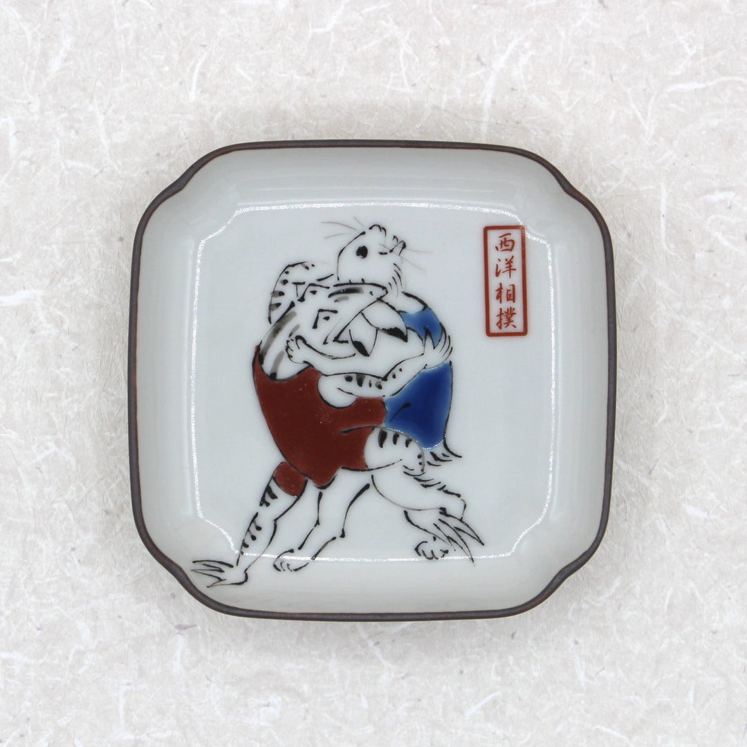九谷焼 鳥獣戯画　スポーツ 中皿２枚セット　ショップチャンネル 九谷焼 小皿揃え 鳥獣戯画スポーツ | JTBのふるさと納税サイト [ふるぽ]