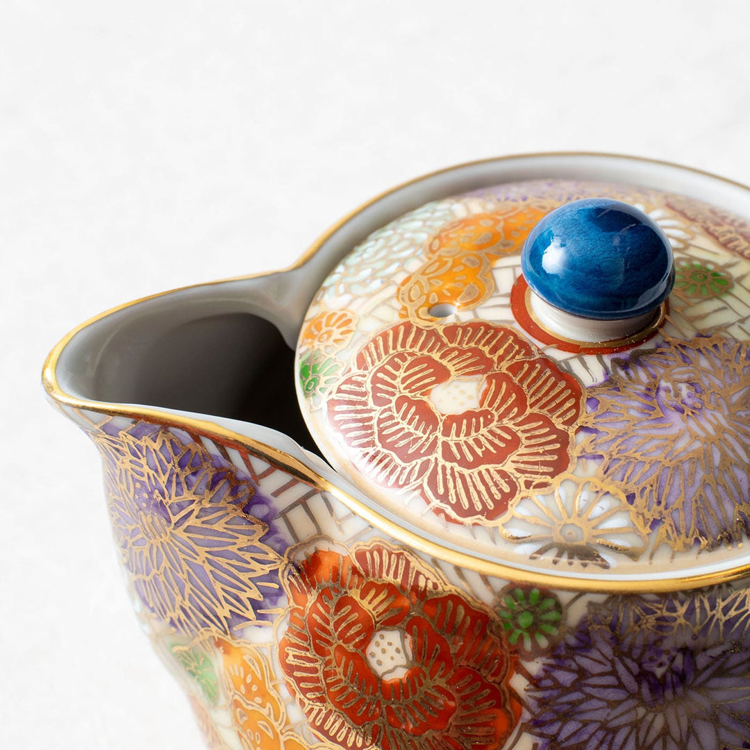 九谷 茶壺 九谷烧日本茶壶（Kyusu）与Kin Hanazume – Japanese Kutani Store