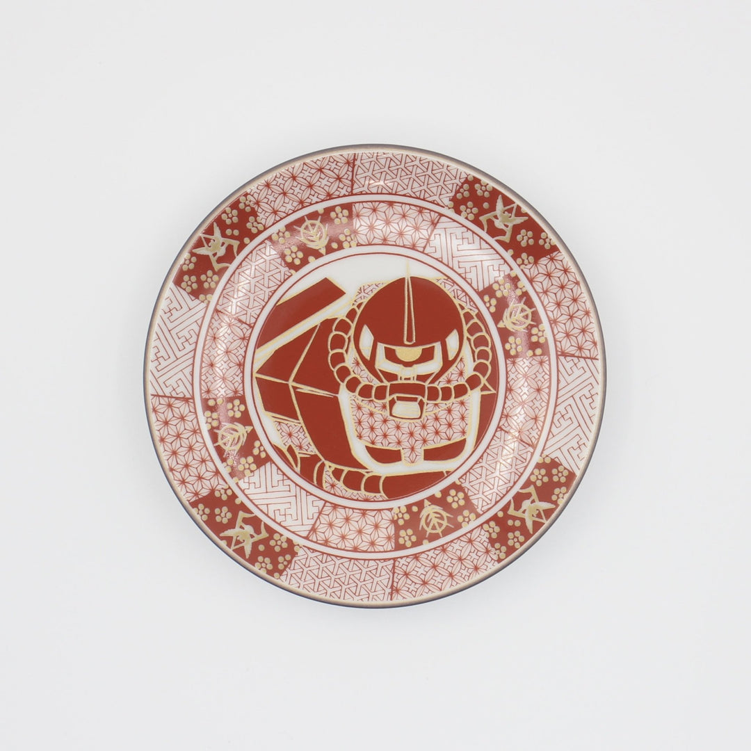 ガンダムカフェ限定 九谷焼 豆皿 飯田屋風赤絵シャア専用ザク